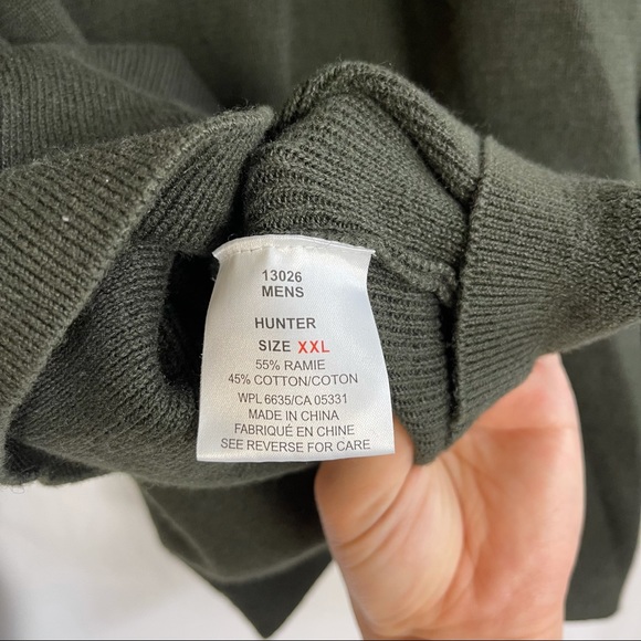 Woolrich full zip dark green knit sweater SZ 2XL - Picture 5 of 9